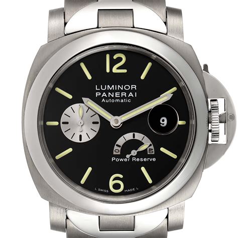 panerai luminor power reserve automatic 44mm black dial men's watch|Panerai Luminor logo.